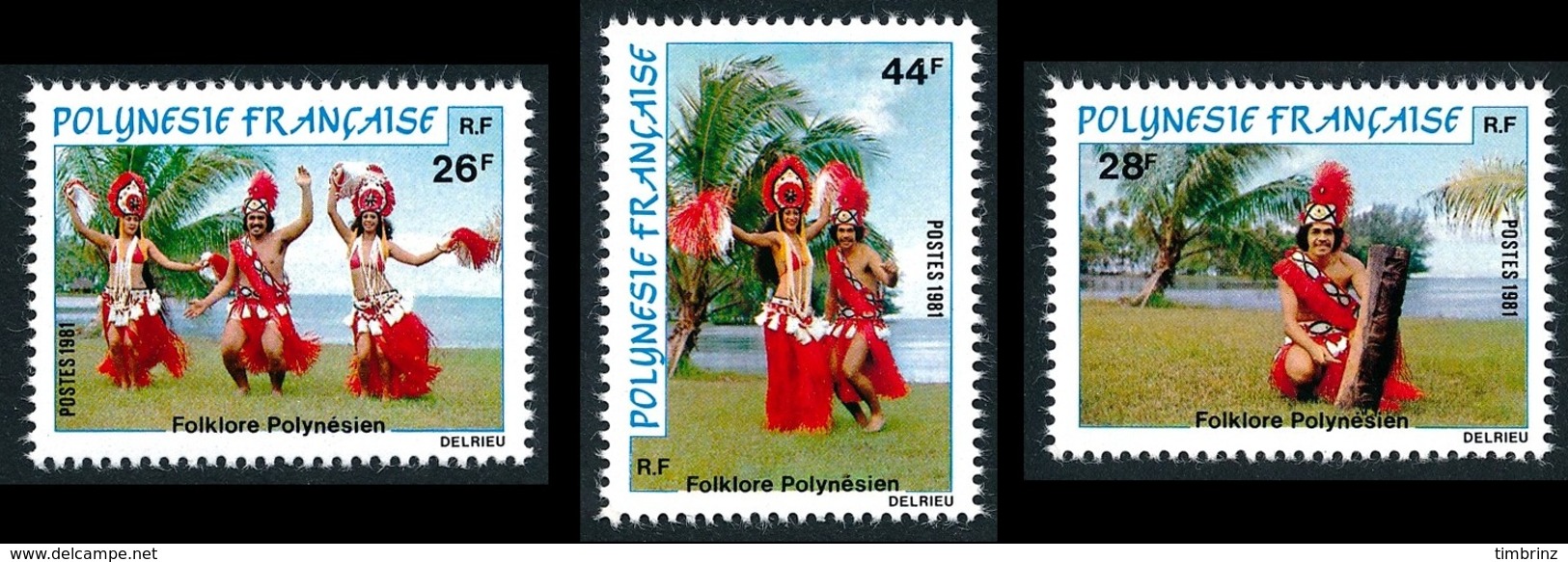 POLYNESIE 1981 - Yv. 165 166 Et 167 **   Cote= 6,20 EUR - Folklore Polynésien : Danses (3 Val.)  ..Réf.POL24485 - Neufs