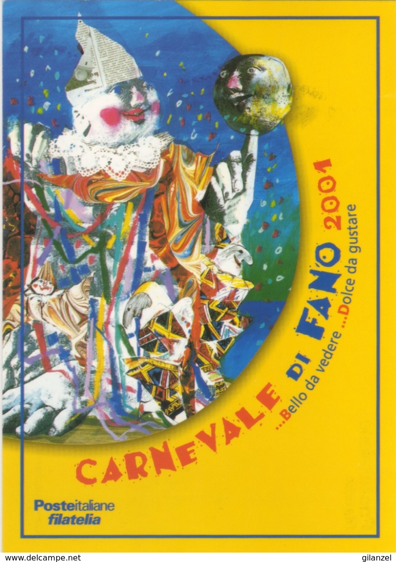 Italia 2001 Carnevale Di Fano (PU) Carnival Carnaval Annullo Cartolina - Carnevale
