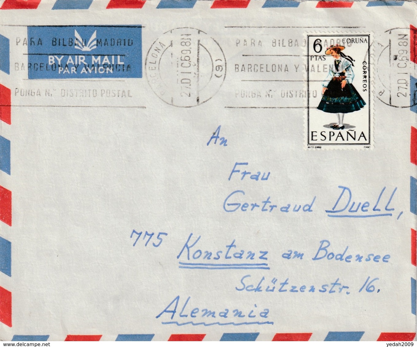 SPAIN COVER AIR MAIL - FDC