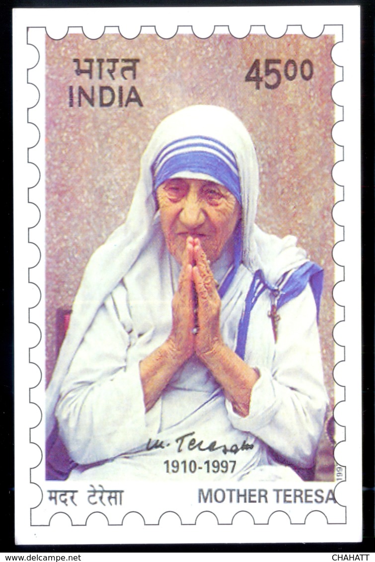 MOTHER TERESA-MAXIMUM CARD-UNSTAMPED-INDIA-MNH-MC-103 - Mother Teresa