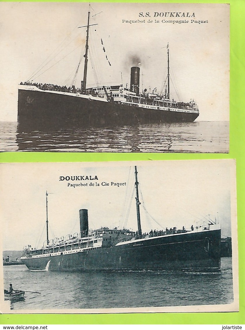 CPA  TRANSPORT PAQUEBOT DE LA COMPAGNIE PAQUET SS DOUKALA  2 Cartes Non Ecrite N060 - Steamers