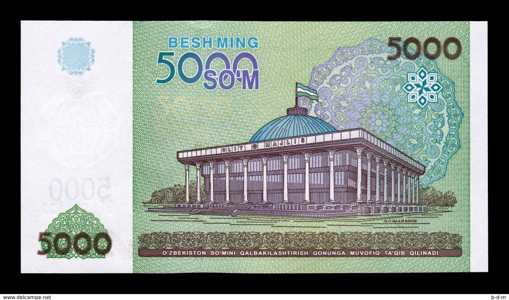 Uzbekistan 5000 Sum 2013 Pick 83 SC UNC - Uzbekistán