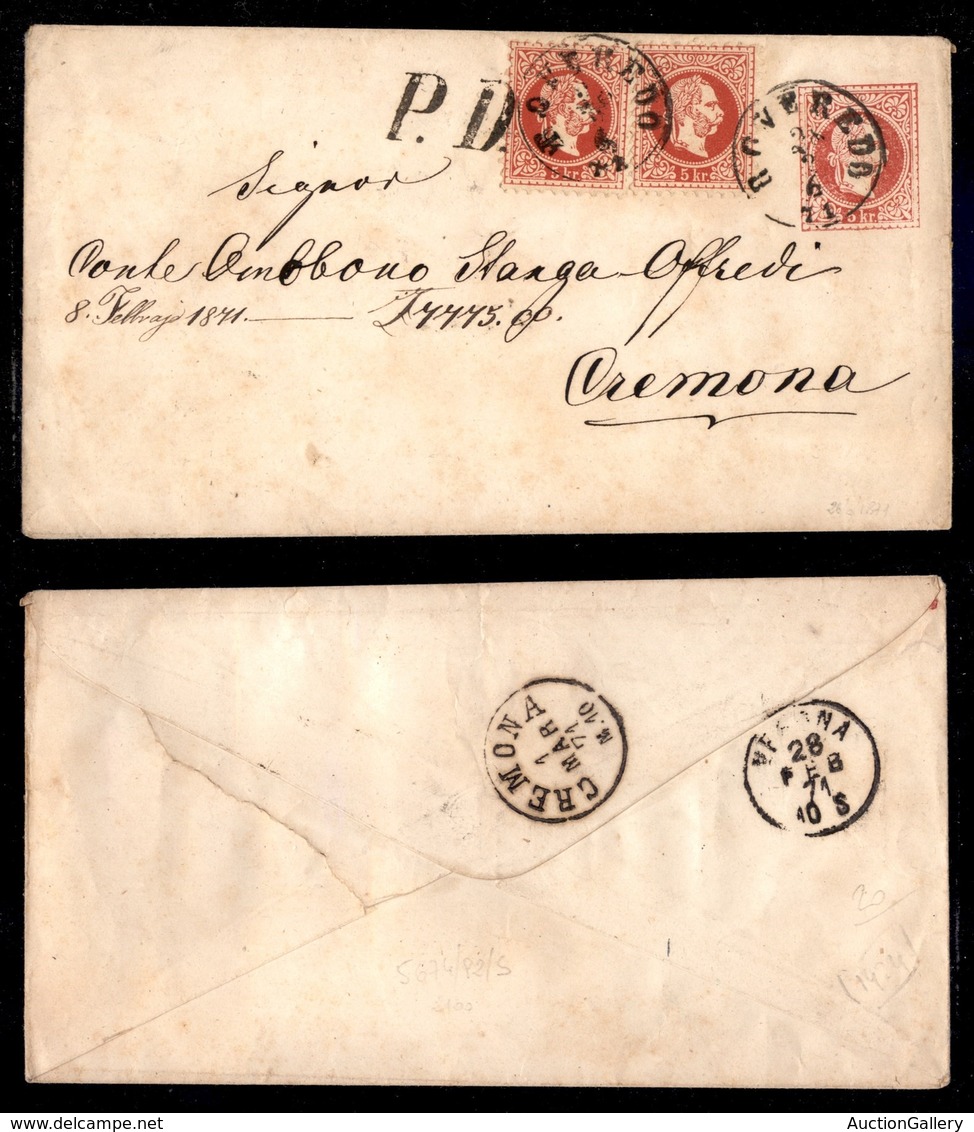 Antichi Stati Italiani - Territori Italiani D'Austria - Busta Postale Da 5 Kreuzer Con Coppia Del 5 Kreuzer (34) Da Rove - Otros & Sin Clasificación