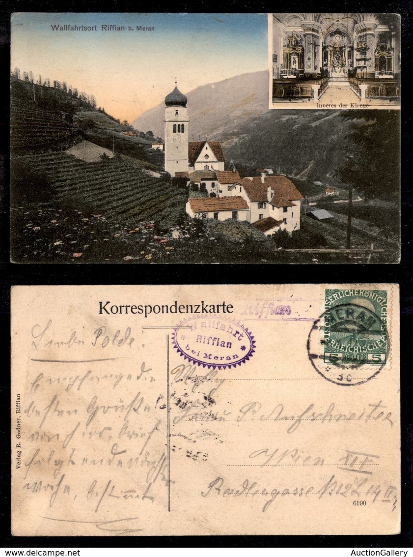 Antichi Stati Italiani - Territori Italiani D'Austria - Riffian (P.ti 6) - Cartolina Panoramica (Wallfahrtsort) Per Vien - Sonstige & Ohne Zuordnung