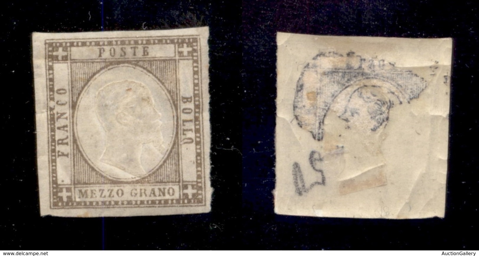 Antichi Stati Italiani - Napoli - 1861 - Mezzo Grano (18) - Gomma Originale - Grinze Naturali Di Gomma (350) - Autres & Non Classés