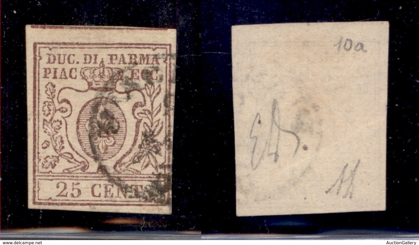 Antichi Stati Italiani - Parma - 1857 - 25 Cent (10) Usato - Diena (500) - Autres & Non Classés