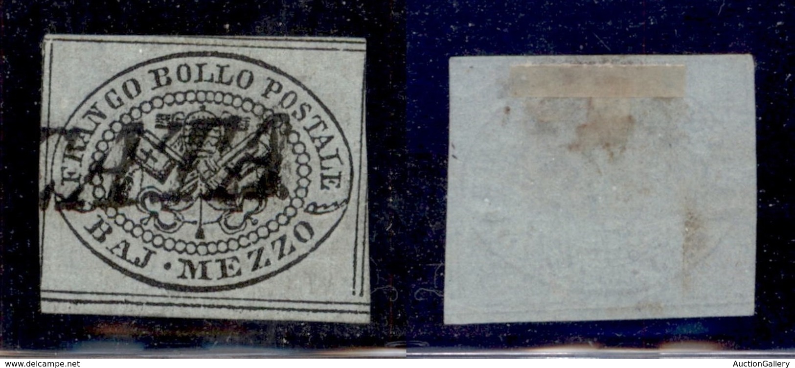 Antichi Stati Italiani - Stato Pontificio - 1852 - Mezzo Bai (1a) Usato (180) - Sonstige & Ohne Zuordnung