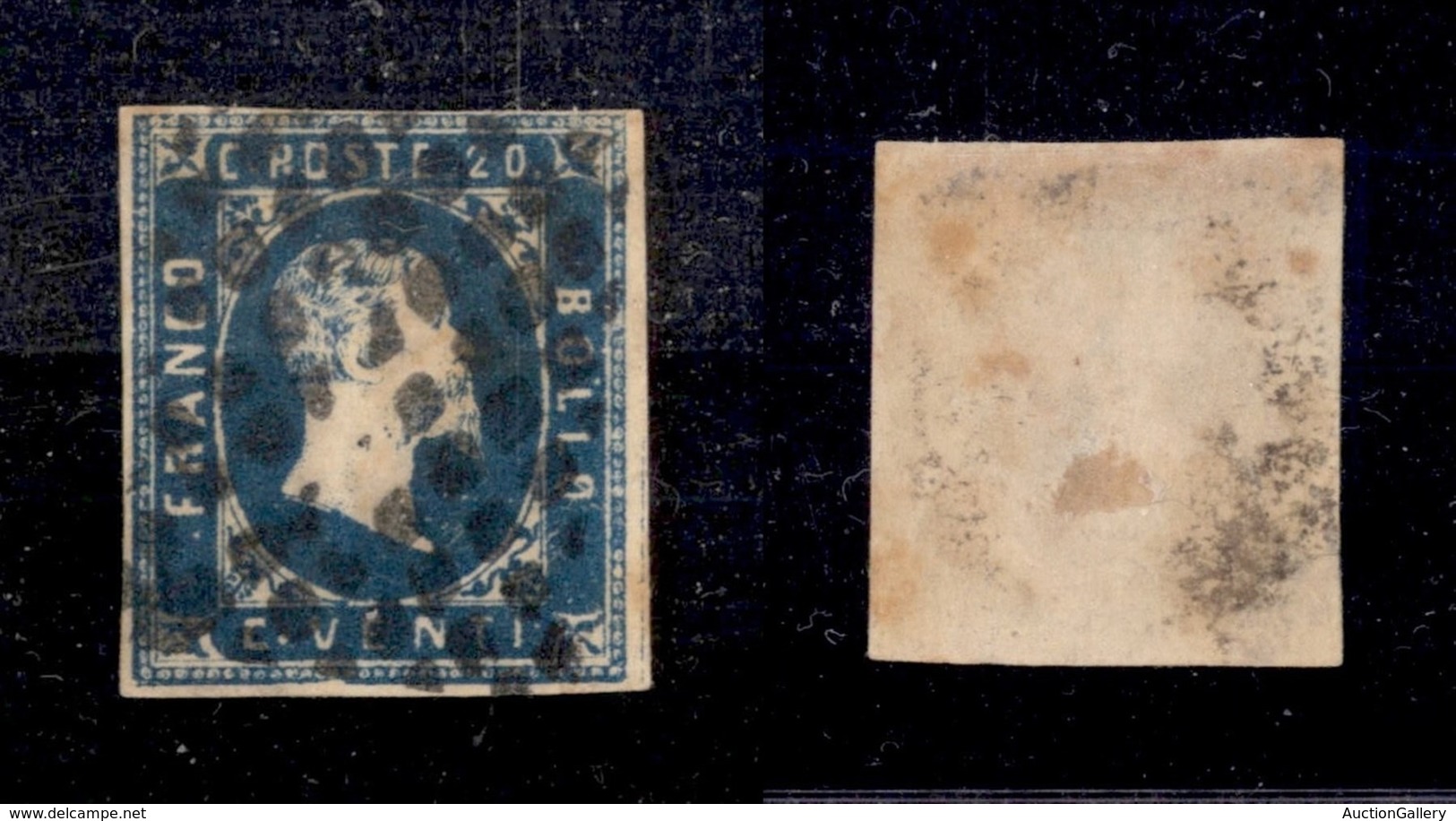 Antichi Stati Italiani - Sardegna - 1851 - 20 Cent (2) - Preciso In Alto - Punto Chiaro Al Centro (550) - Other & Unclassified