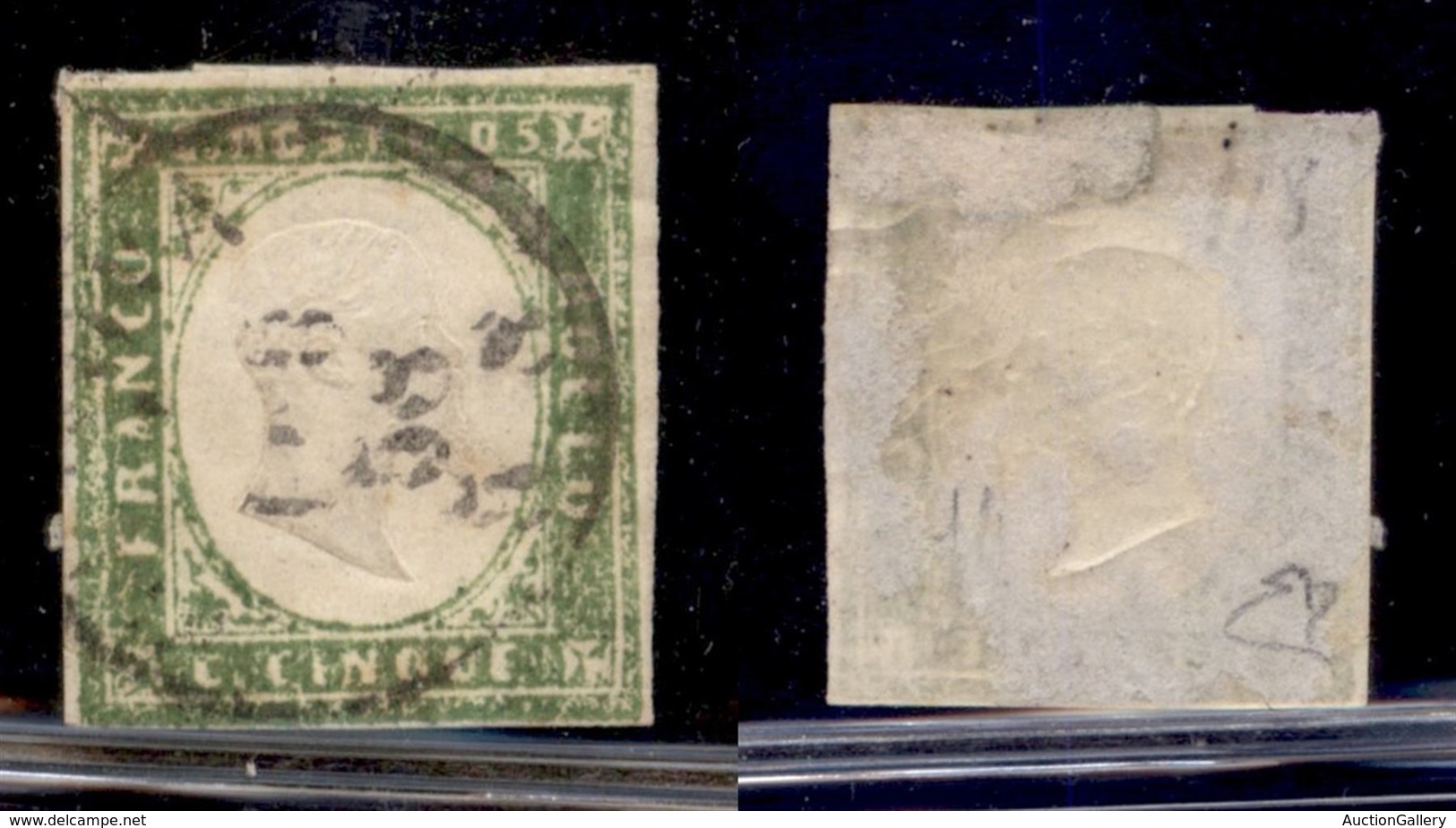Antichi Stati Italiani - Sardegna - 1858 - 5 Cent (13Ah) Usato - Preciso In Basso - Diena (1.650) - Other & Unclassified