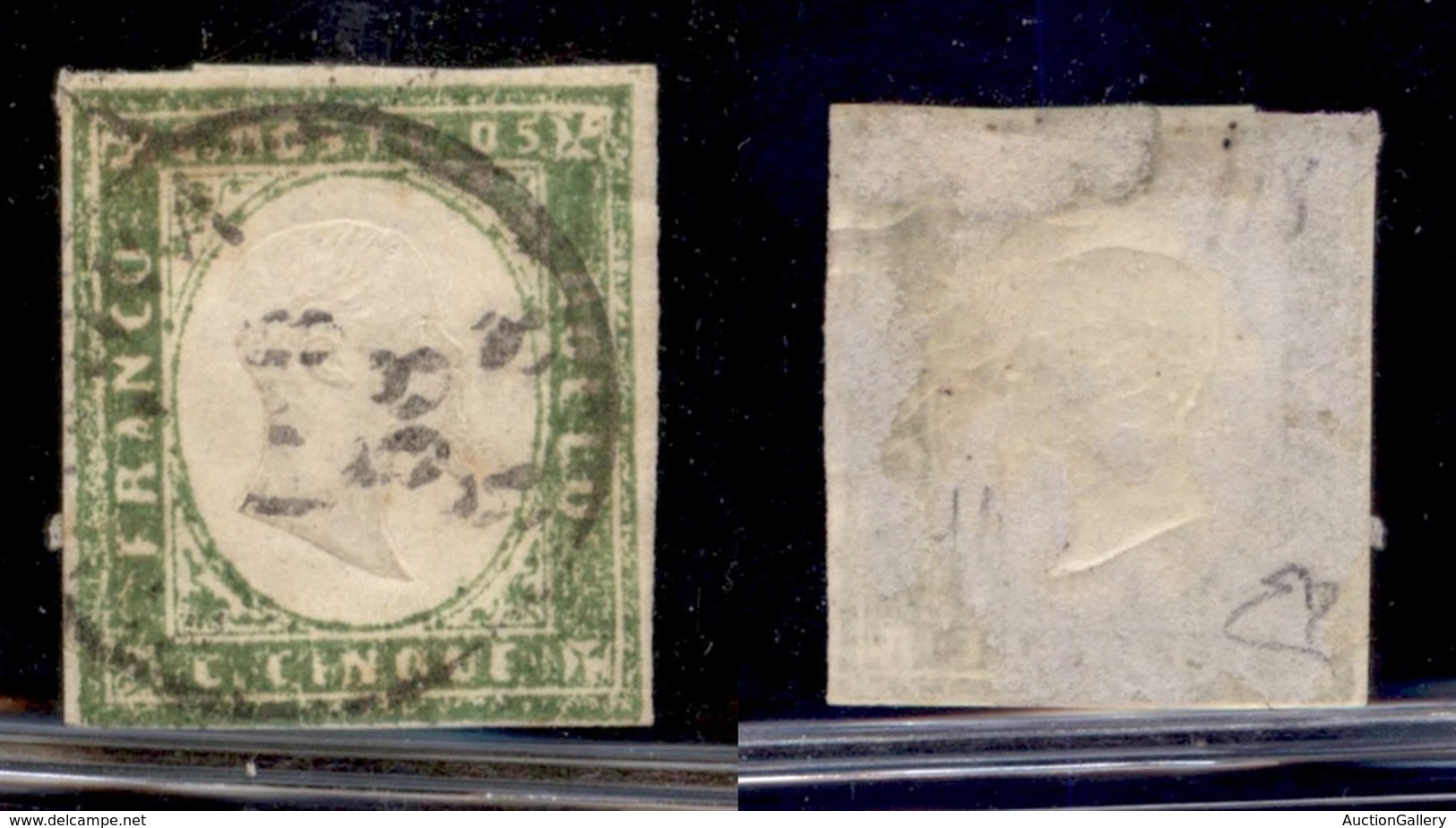 Antichi Stati Italiani - Sardegna - 1858 - 5 Cent (13Ah) Usato - Preciso In Basso - Diena (1.650) - Andere & Zonder Classificatie