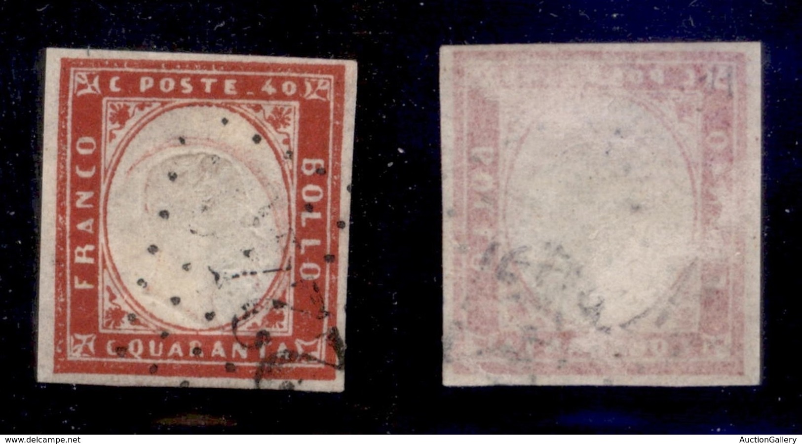 Antichi Stati Italiani - Sardegna - 2240 A Punti (Marsiglia - P.ti 11) - 40 Cent (16D) Usato - Sonstige & Ohne Zuordnung