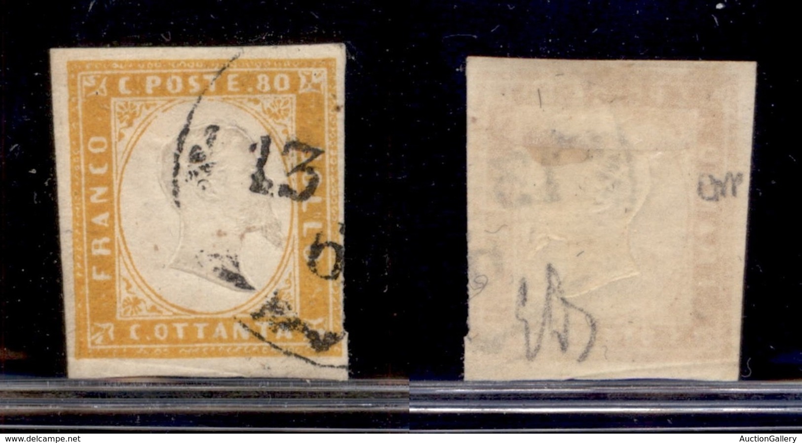 Antichi Stati Italiani - Sardegna - 1861 - 80 Cent (17C) Usato - Diena (850) - Sonstige & Ohne Zuordnung