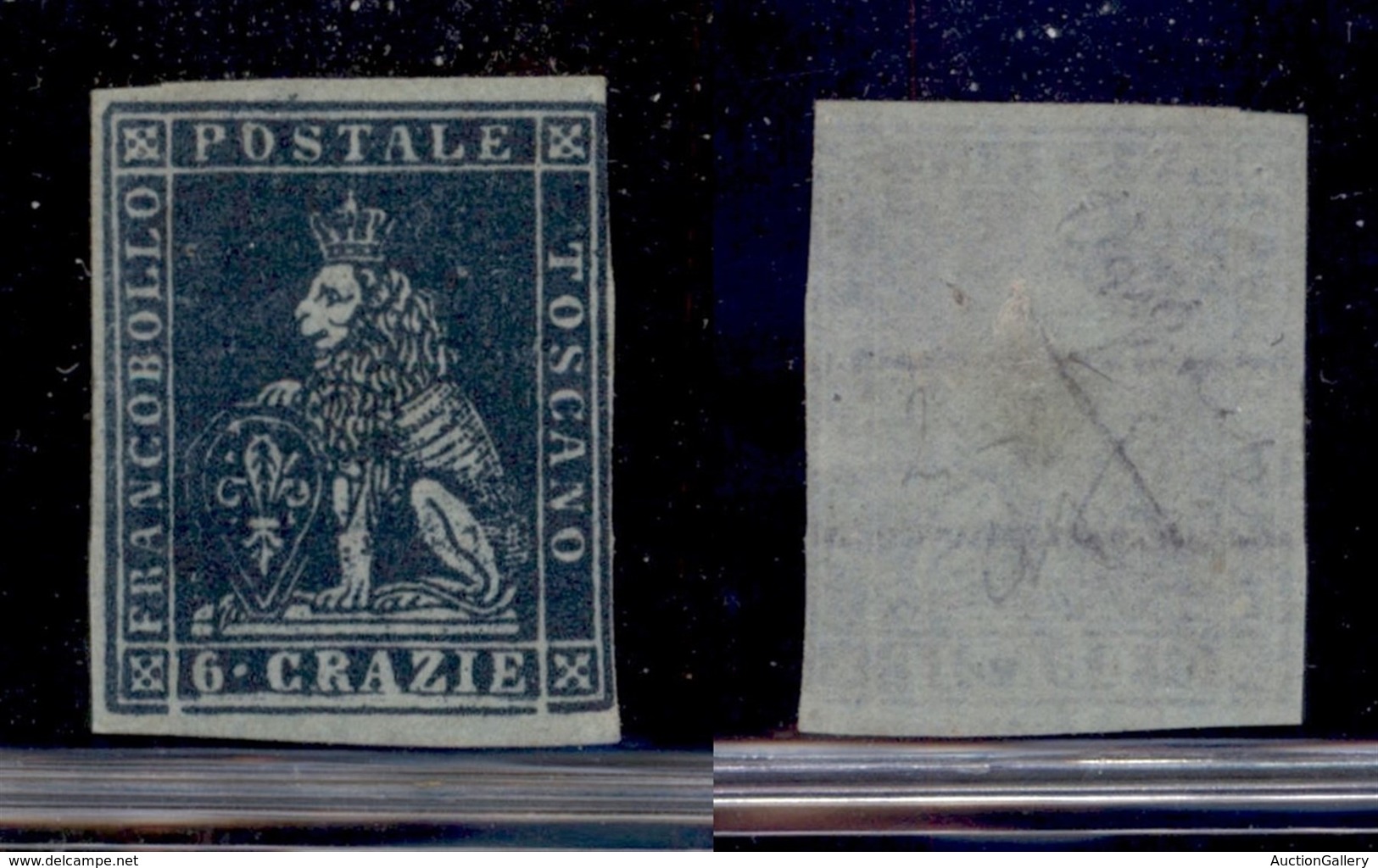 Antichi Stati Italiani - Toscana - 1851 - 6 Crazie (7c) Usato Con Invisibile Tratto A Penna - Sonstige & Ohne Zuordnung