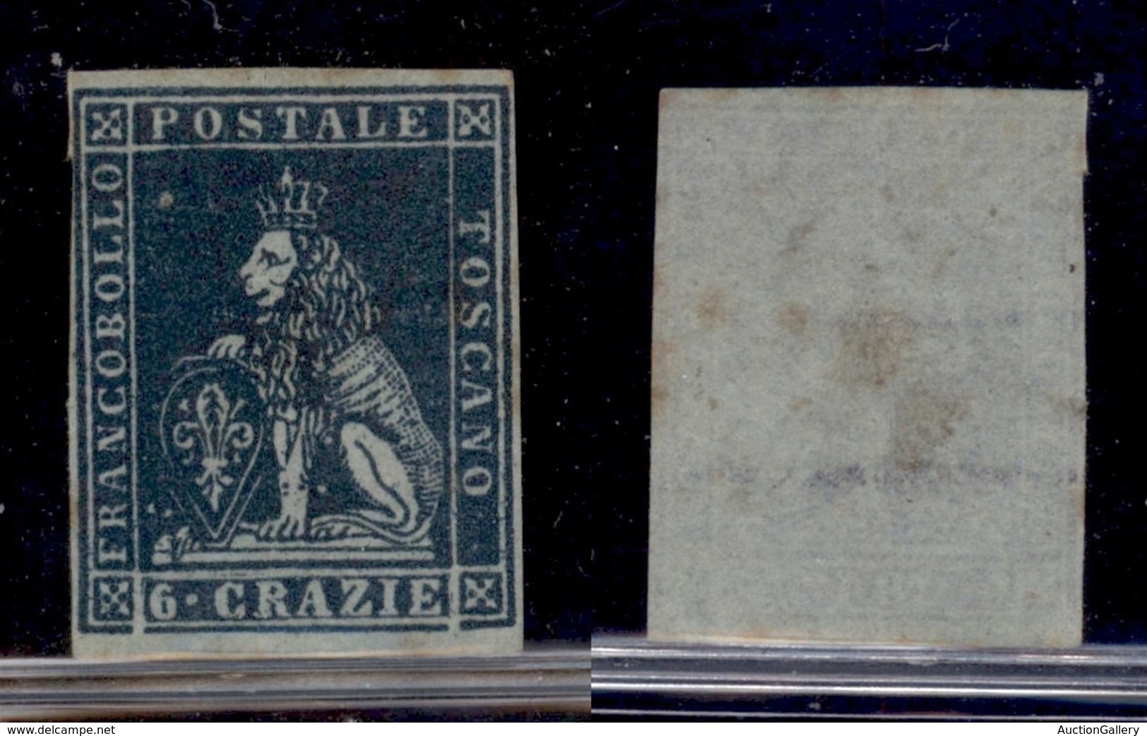 Antichi Stati Italiani - Toscana - 1851 - 6 Crazie (7c) Usato Con Invisibile Annullo (croce) A Penna - Andere & Zonder Classificatie