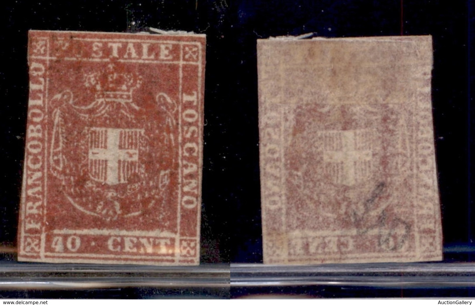 Antichi Stati Italiani - Toscana - 1860 - 40 Cent (21) Corto In Verticale - Annullamento (rosso) Invisibile E Piena Gomm - Other & Unclassified