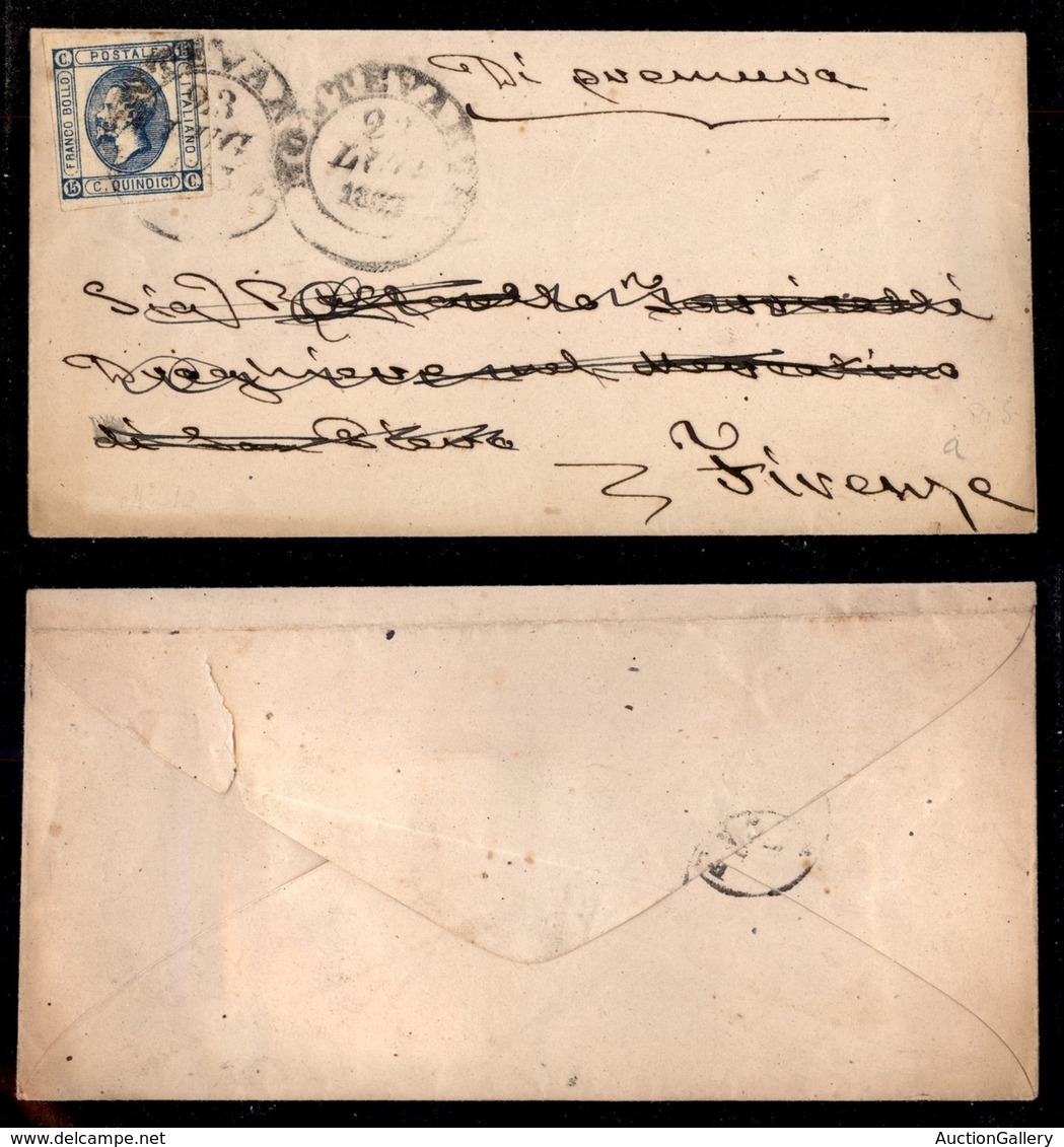 Regno - Montevarchi (P.ti 3) - 15 Cent (13) - Bustina Per Firenze Del 23.7.63 - Other & Unclassified