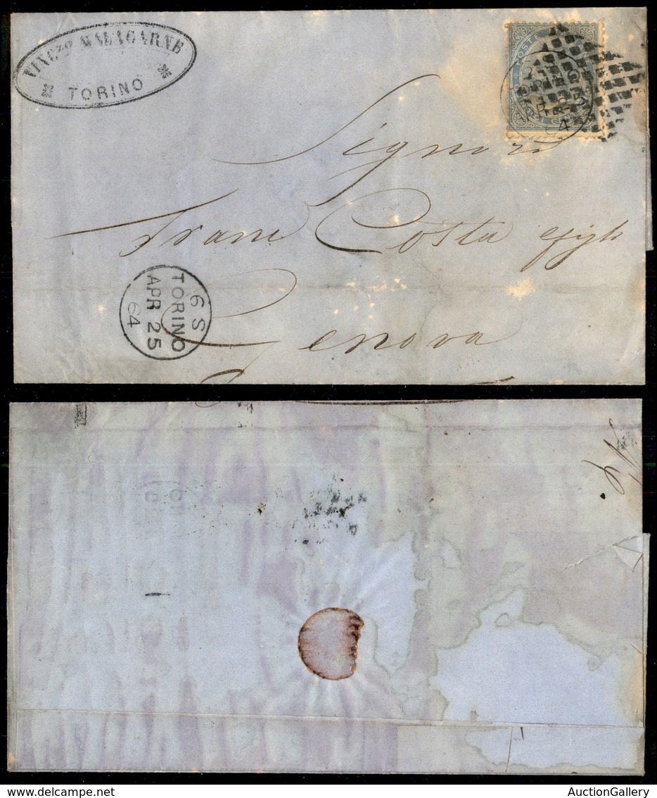 Regno - Torino + Muto A Rombi - 15 Cent (18) - Lettera Per Genova Del 25.4.64 - Non Fresca - Other & Unclassified