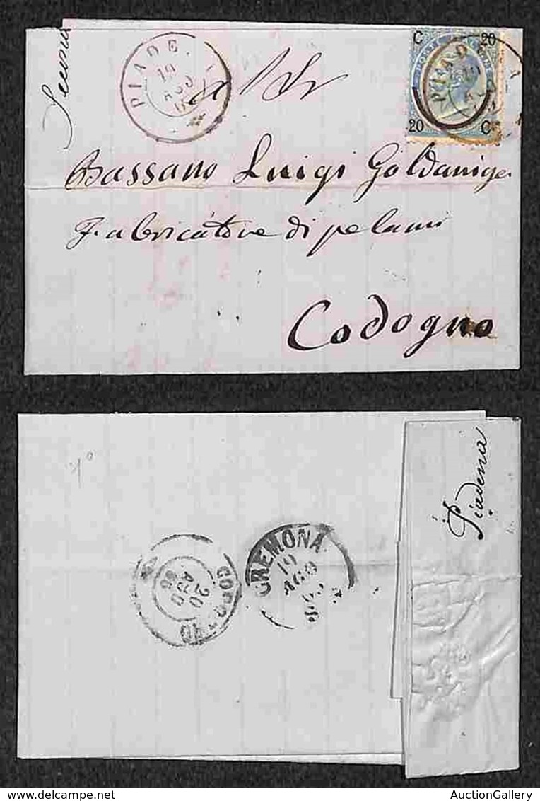 Regno - Piadena - 20 Cent Su 15 (23) - Letterina Per Codogno Del 19.8.65 - Andere & Zonder Classificatie