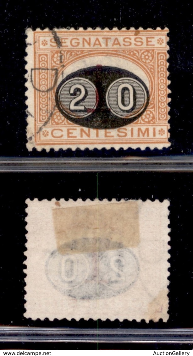 Regno - Segnatasse - 1890 - 20 Cent Su 1 (18b) Usato - Soprastampa Spostata (700) - Andere & Zonder Classificatie