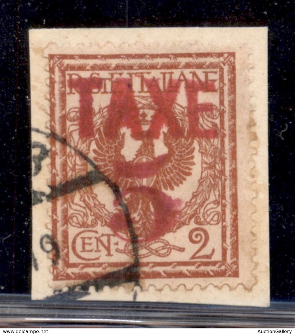 Occupazioni I Guerra Mondiale - Bolzano 3 - 1919 - Taxe 5 (rosso) Su 2 Cent (76) Usato Su Frammento (200+) - Autres & Non Classés