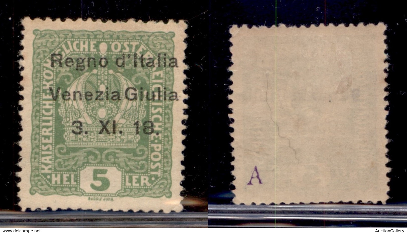 Occupazioni I Guerra Mondiale - Venezia Giulia - 1918 - 5 Heller (2gcaa) Con Soprastampa A Sinistra - Gomma Originale (1 - Sonstige & Ohne Zuordnung