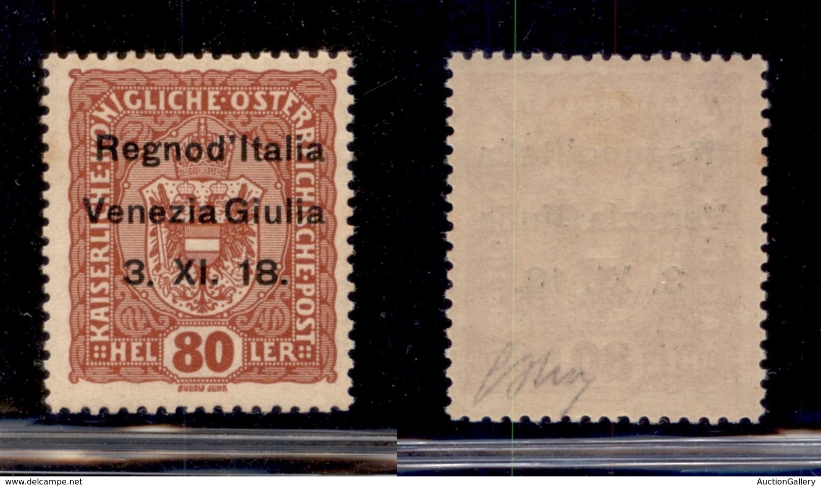 Occupazioni I Guerra Mondiale - Venezia Giulia - 1918 - 80 Heller (13) - Gomma Originale - Oliva - Other & Unclassified