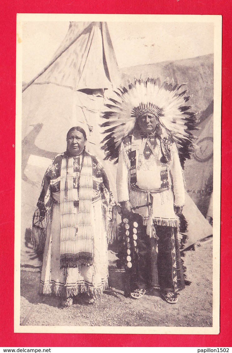 Indiens-06A28  Véritables Sioux Peaux Rouges, Souvenir De L'exposition De Bruxelles 1935, Cpa BE - Indiaans (Noord-Amerikaans)