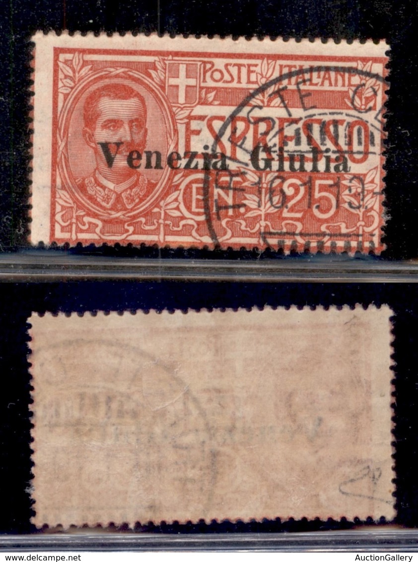 Occupazioni I Guerra Mondiale - Venezia Giulia - Espressi - 1919 - 25 Cent (1) Usato (400) - Andere & Zonder Classificatie