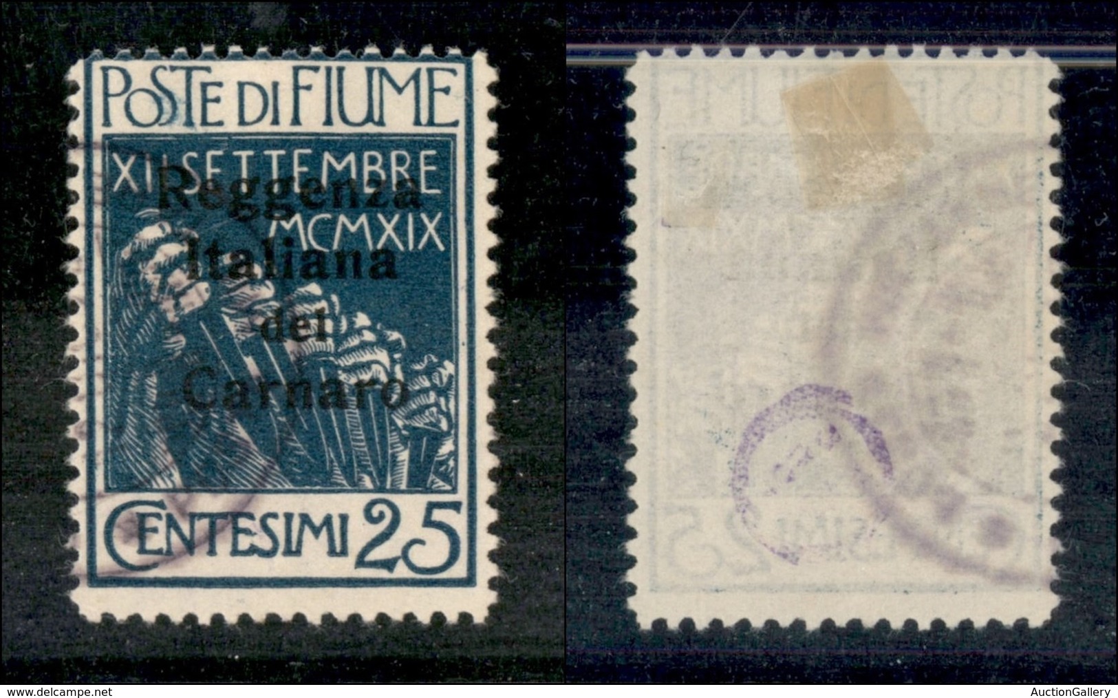 Occupazioni I Guerra Mondiale - Fiume - 1920 - 25 Cent Fiume Soprastampato (147) - Usato (220) - Sonstige & Ohne Zuordnung