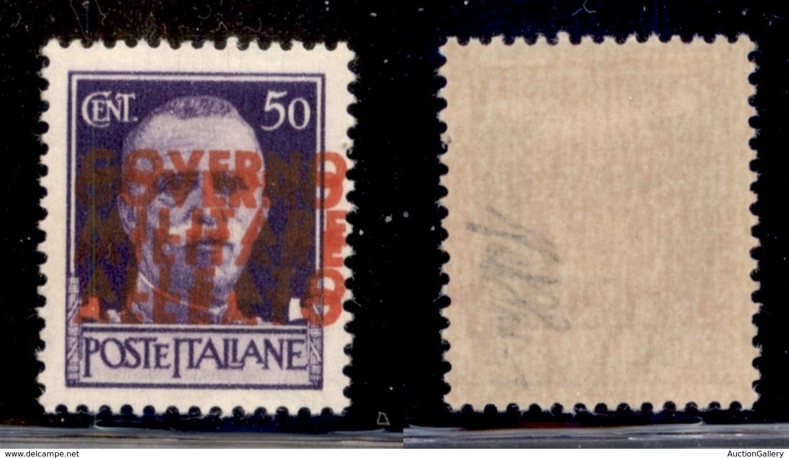 Occupazioni Straniere Di Territori Italiani - Occupazione Anglo-Americana - Napoli - 1943 - 50 Cent (12b) Con Doppia Sop - Other & Unclassified