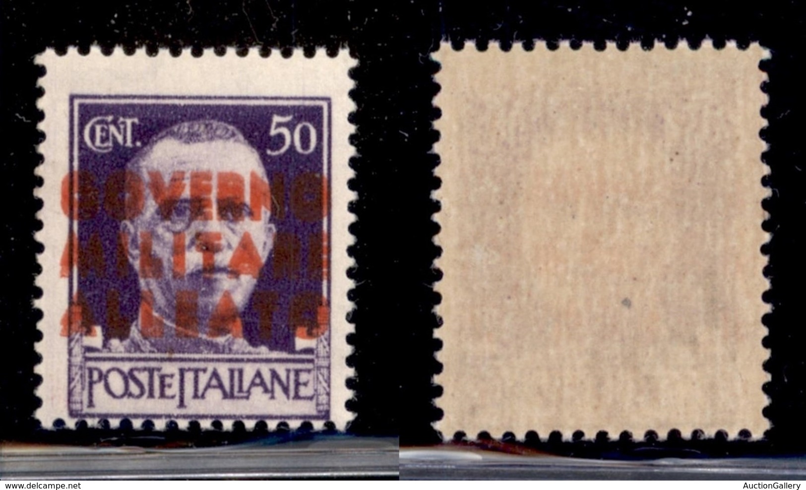 Occupazioni Straniere Di Territori Italiani - Occupazione Anglo-Americana - Napoli - 1943 - 50 Cent (12Ab) Con Doppia So - Sonstige & Ohne Zuordnung