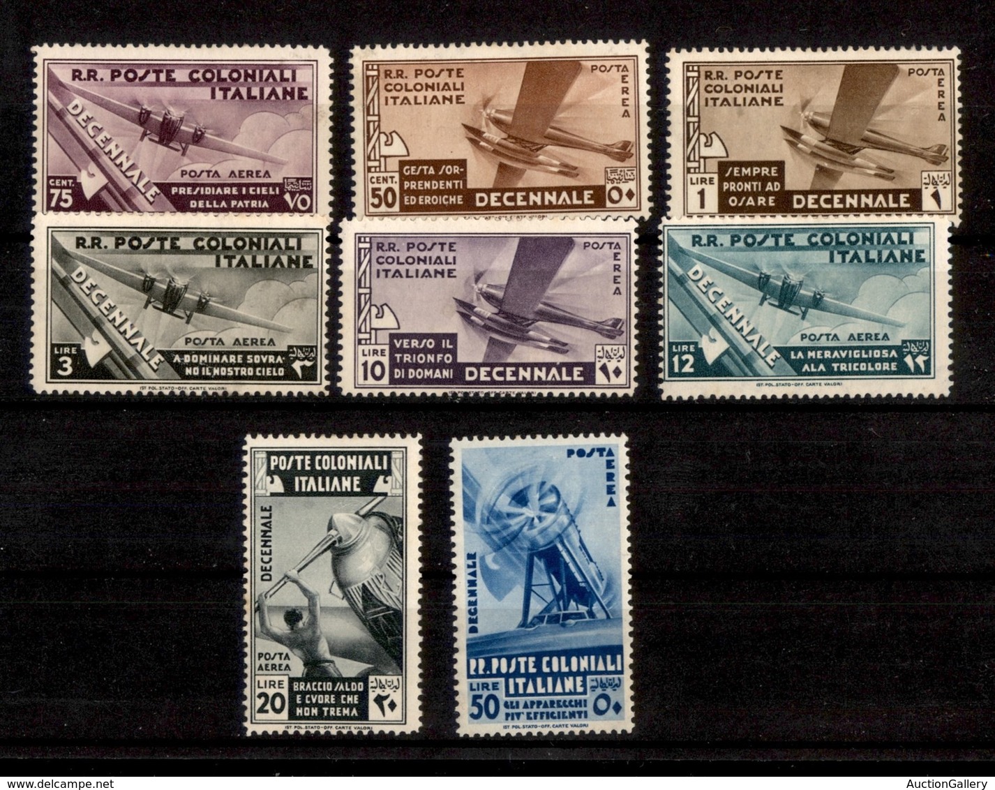 Colonie - Emissioni Generali - Posta Aerea - 1933 - Decennale (22/29) - Serie Completa - Gomma Originale (200) - Other & Unclassified