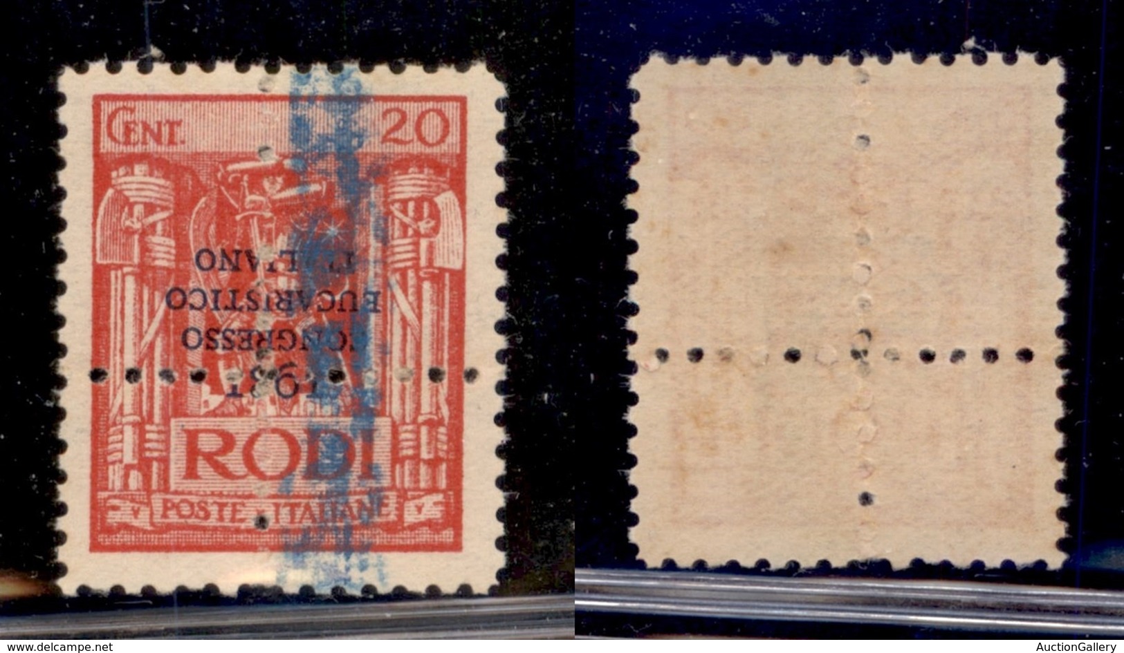 Colonie - Egeo - Emissioni Generali - 1931 - Demonetizzati - 20 Cent Congresso Eucaristico (32d) Con Soprastampa Capovol - Other & Unclassified