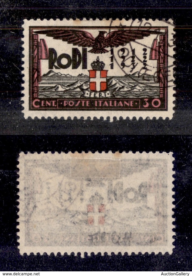 Colonie - Egeo - Emissioni Generali - 1932 - 30 Cent Ventennale Occupazione (69) - Filigrana Lettere 9/10 - Usato - Andere & Zonder Classificatie