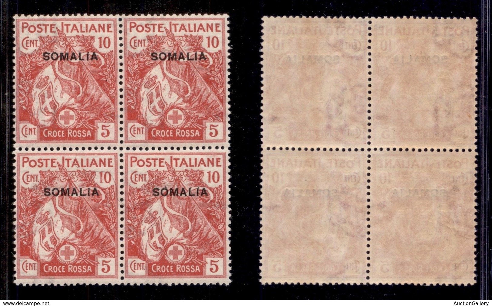 Colonie - Somalia - 1916 - 10 Cent Croce Rossa (19) In Quartina - Gomma Integra (400) - Otros & Sin Clasificación