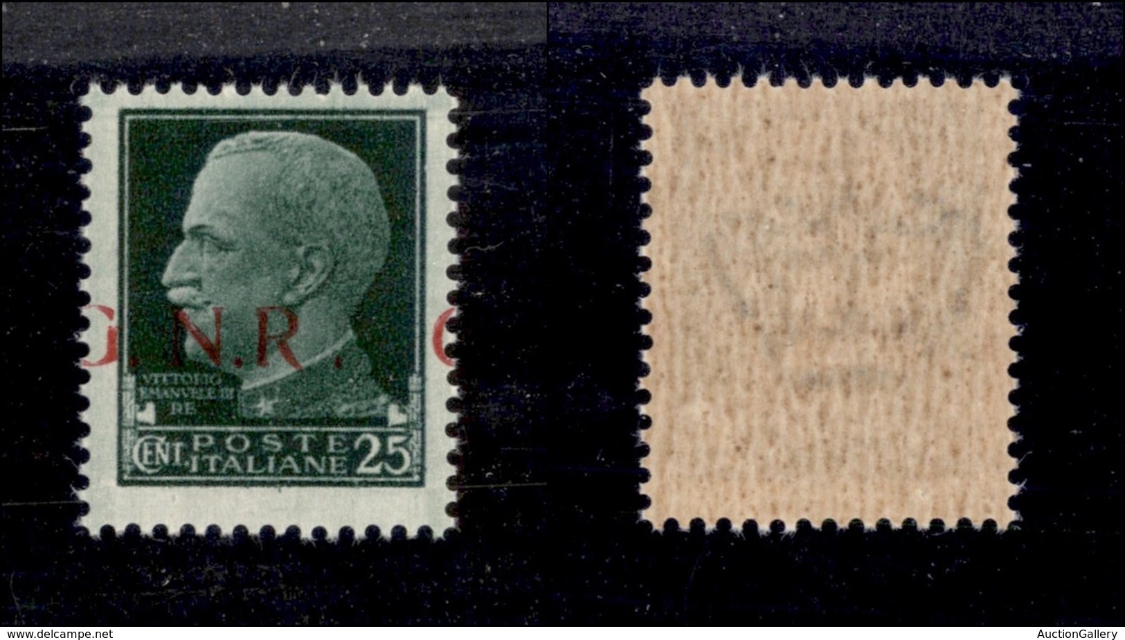 RSI - G.N.R. Brescia - 1943 - 25 Cent (474/Ifcl - R Accostata) Con Soprastampa Spostata E G A Cavallo - Gomma Integra -  - Andere & Zonder Classificatie