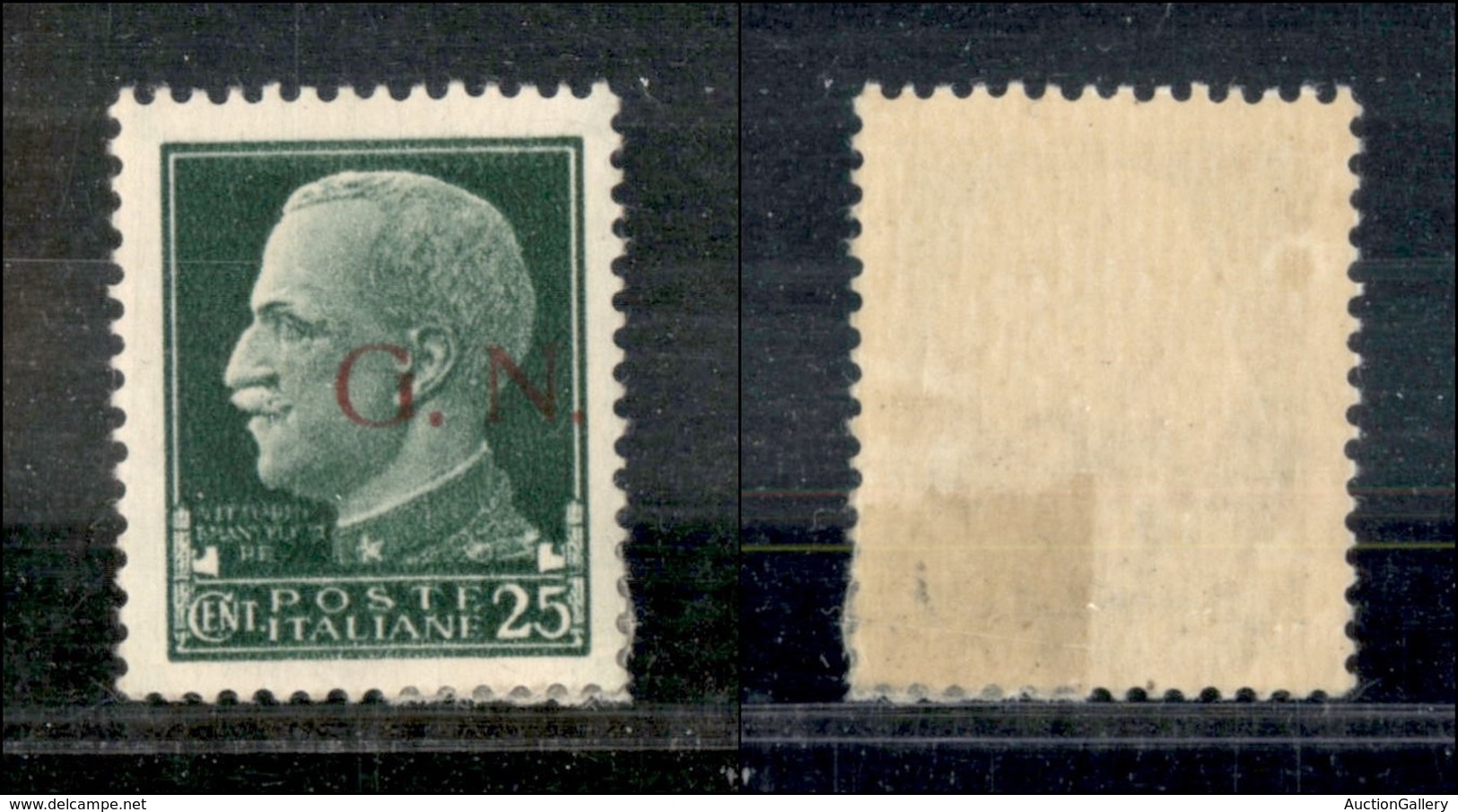 RSI - G.N.R. Brescia - 1943 - 25 Cent (474/Ih) - Con Solo GN - Gomma Originale (380) - Other & Unclassified