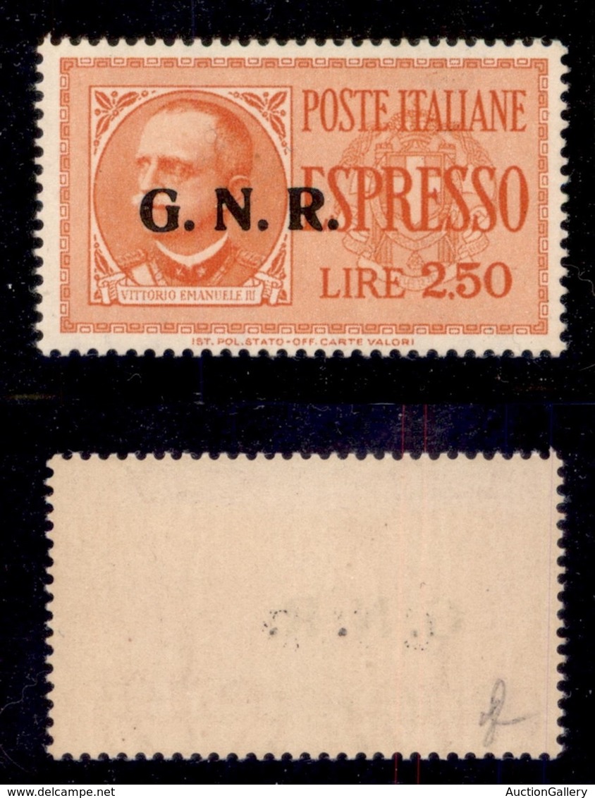 RSI - G.N.R. Brescia - Espressi - 1943 - 2,50 Lire (20/IIb) - Soprastampa Sull’effigie - Gomma Integra (900) - Andere & Zonder Classificatie