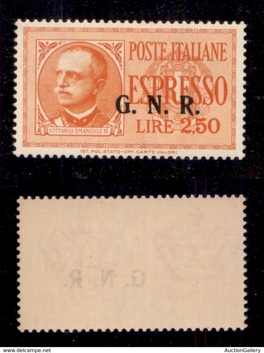 RSI - G.N.R. Brescia - Espressi - 1943 - 2,50 Lire (20/IIIba) - Soprastampa A Destra - Gomma Integra - Andere & Zonder Classificatie