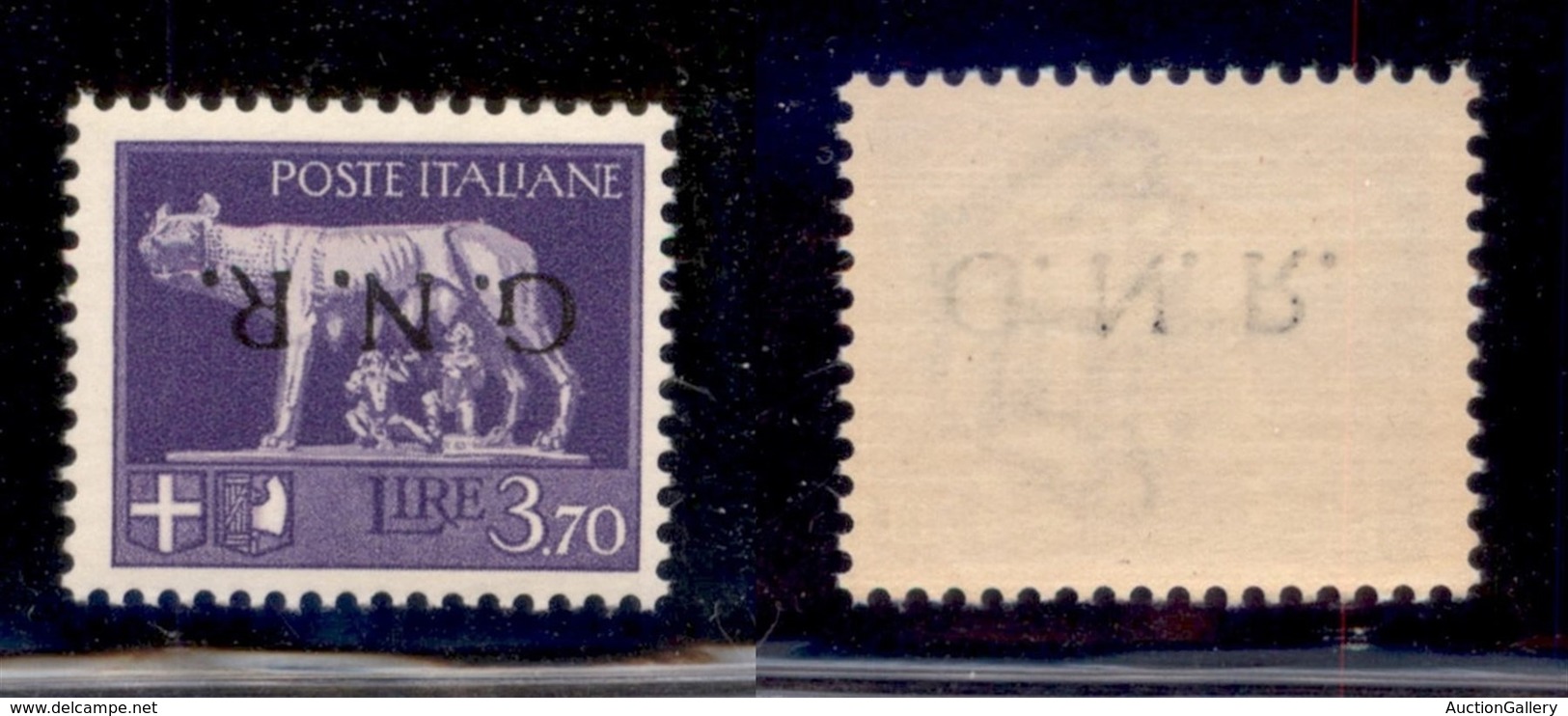 RSI - G.N.R. Verona - 1944 - 3,70 Lire (484a) Con Soprastampa Capovolta - Gomma Integra (400) - Other & Unclassified