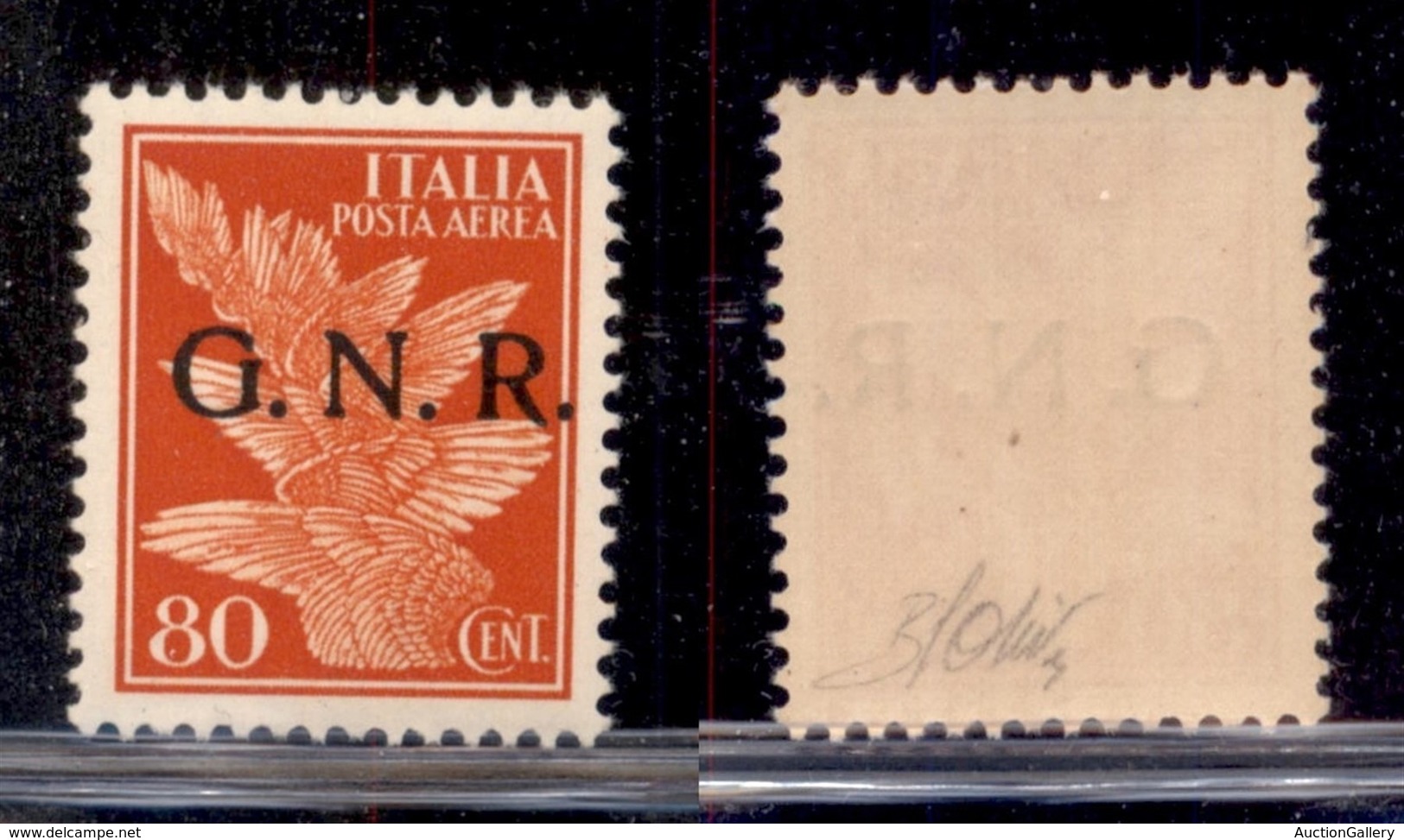 RSI - G.N.R. Verona - Posta Aerea - 1944 - 80 Cent (120) - Gomma Integra - Ottimamente Centrato - Oliva (300) - Andere & Zonder Classificatie