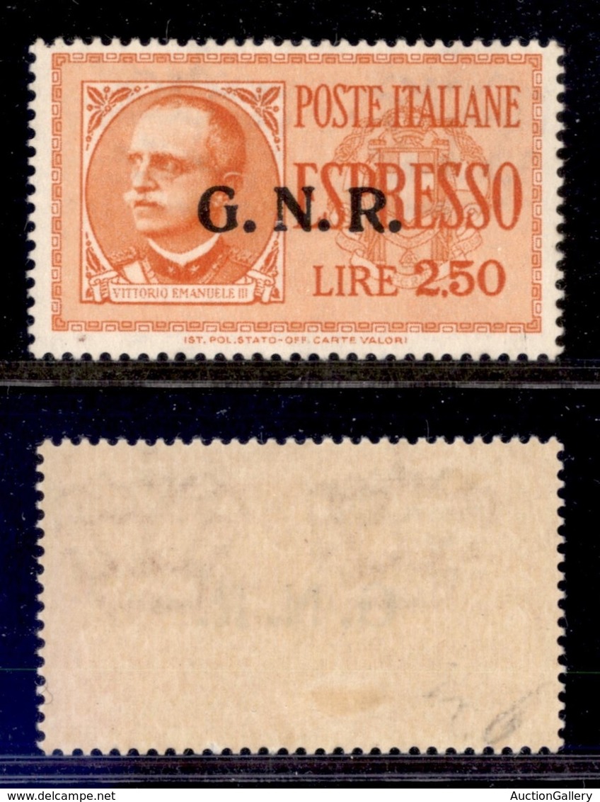 RSI - G.N.R. Verona - Espressi - 1944 - 2,50 Lire (20) - Gomma Originale Con Lieve Traccia Di Linguella (280) - Andere & Zonder Classificatie