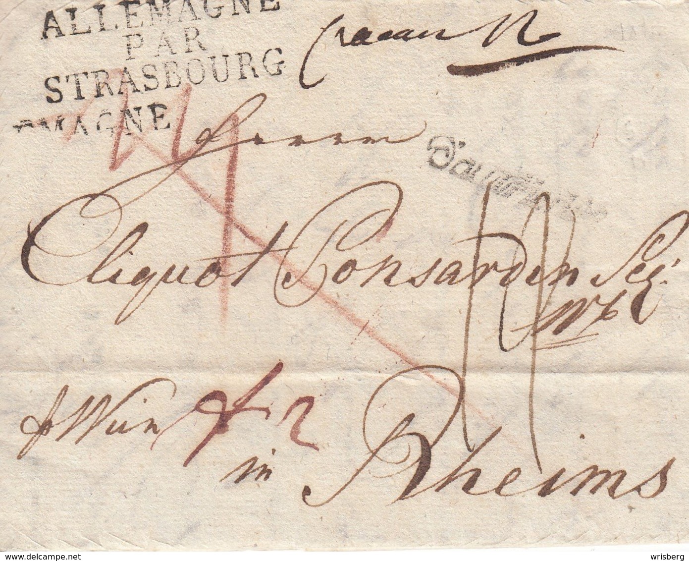 Lettre De CRACOVIE Du 19.06.1813 Avec Timbre Noir D'Autriche Adressée à Reims - Covers & Documents