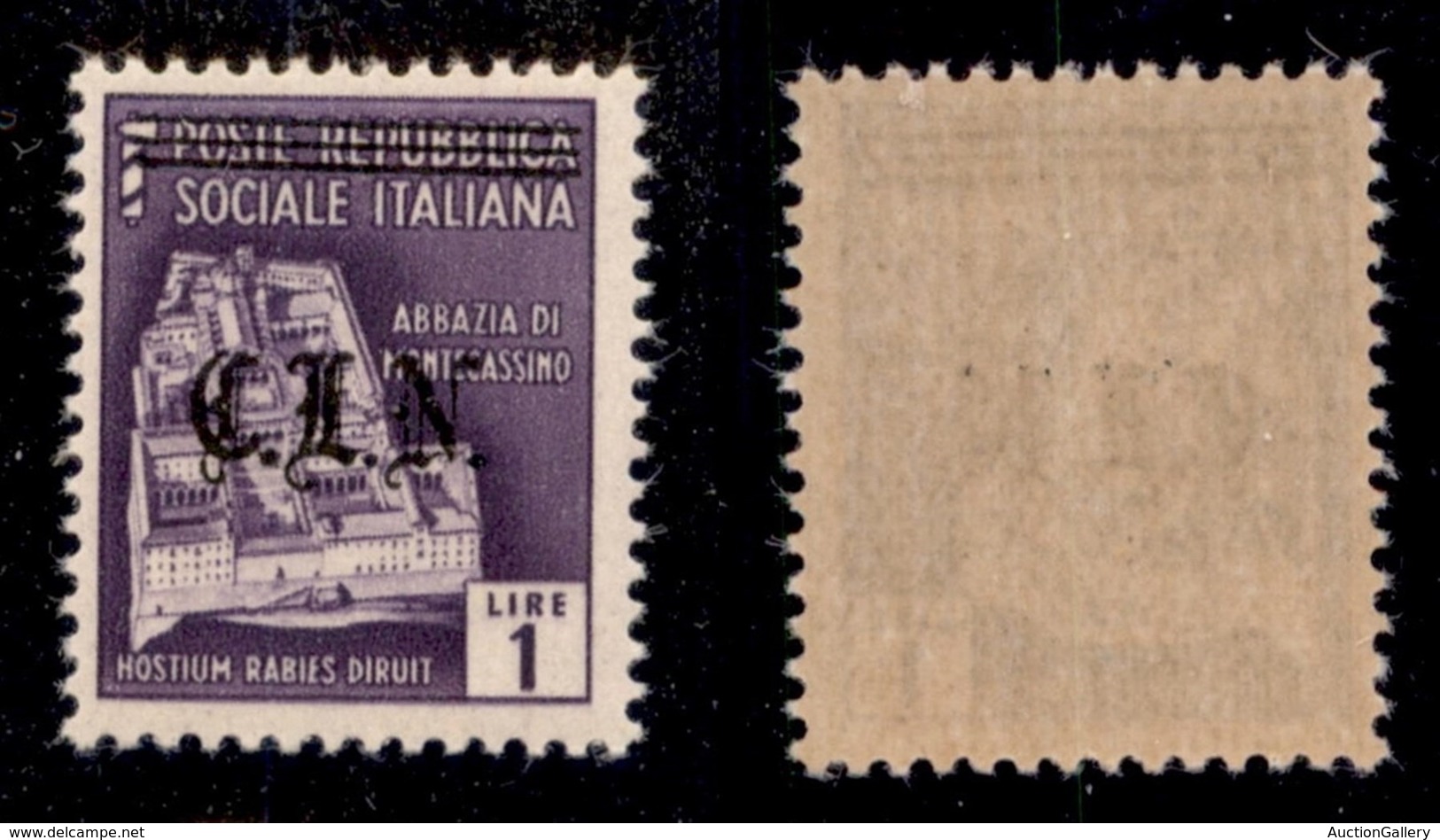 C.L.N. - Torino - 1945 - 1 Lira (Unificato 11A) Con Soprastampa In Nero - Gomma Integra - Cert. AG - Other & Unclassified