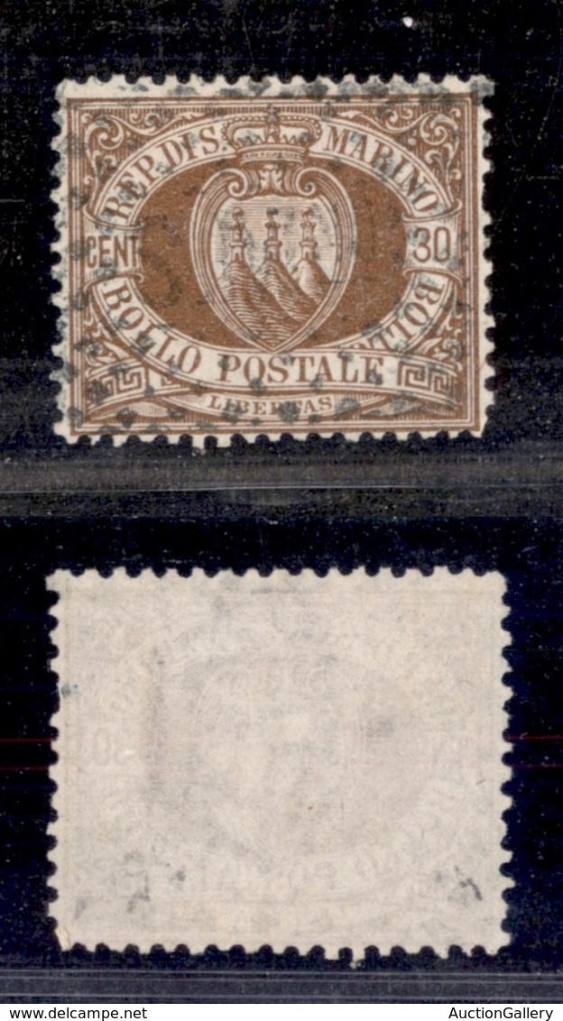 SAN MARINO - 1877 - 30 Cent (6) - Usato (160) - Otros & Sin Clasificación