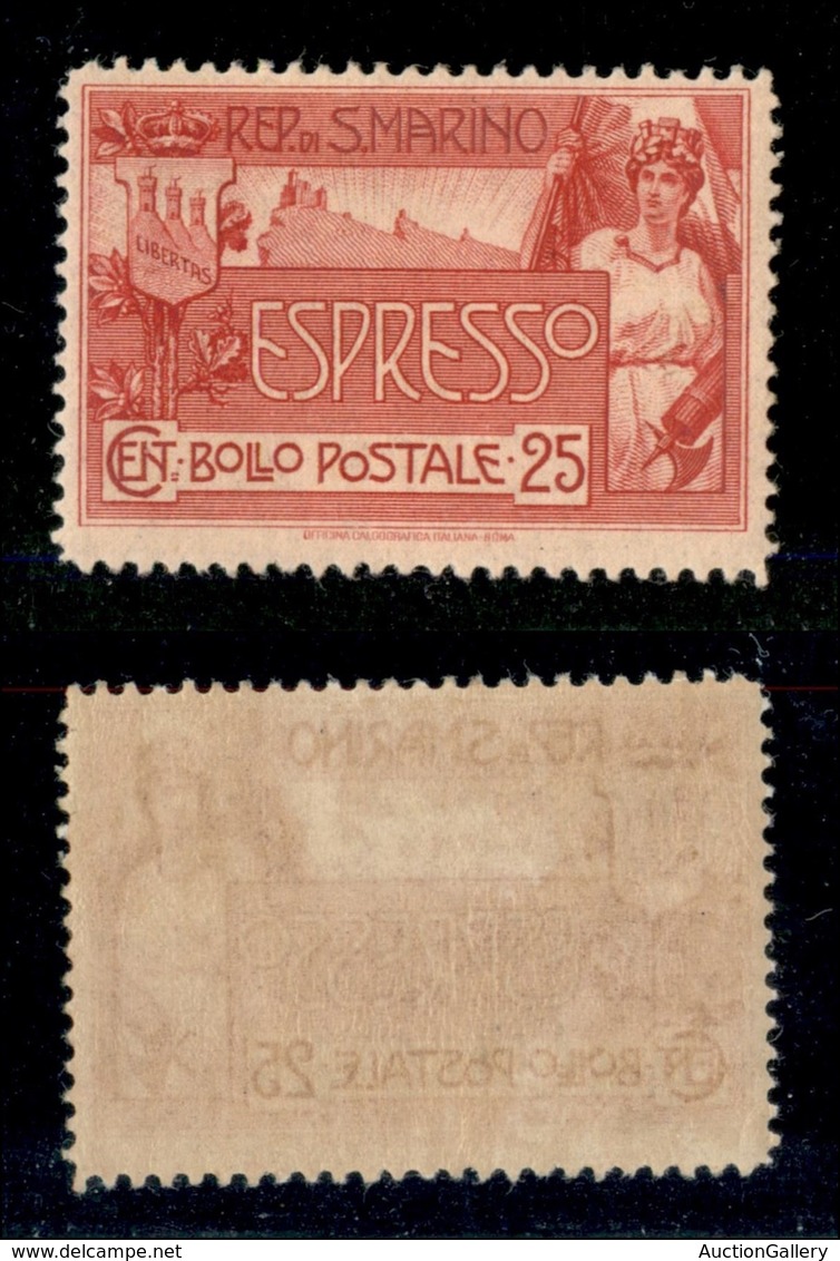 SAN MARINO - Espressi - 1907 -25 Cent (1) - Gomma Integra (150) - Other & Unclassified