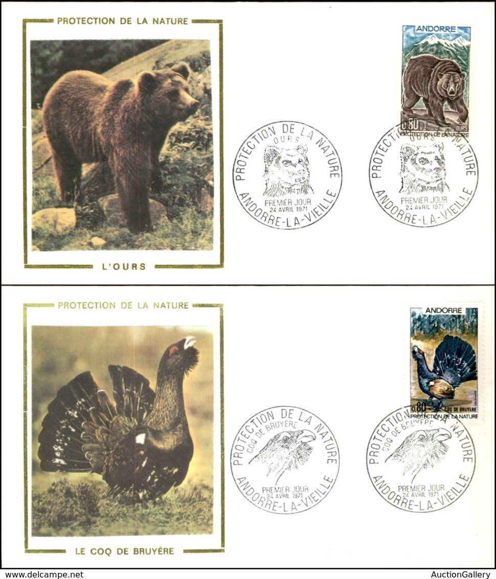 ANDORRA FRANCESE - Protezione Natura (230/231) - Serie Completa - 2 FDC 24.4.71 - Sonstige & Ohne Zuordnung