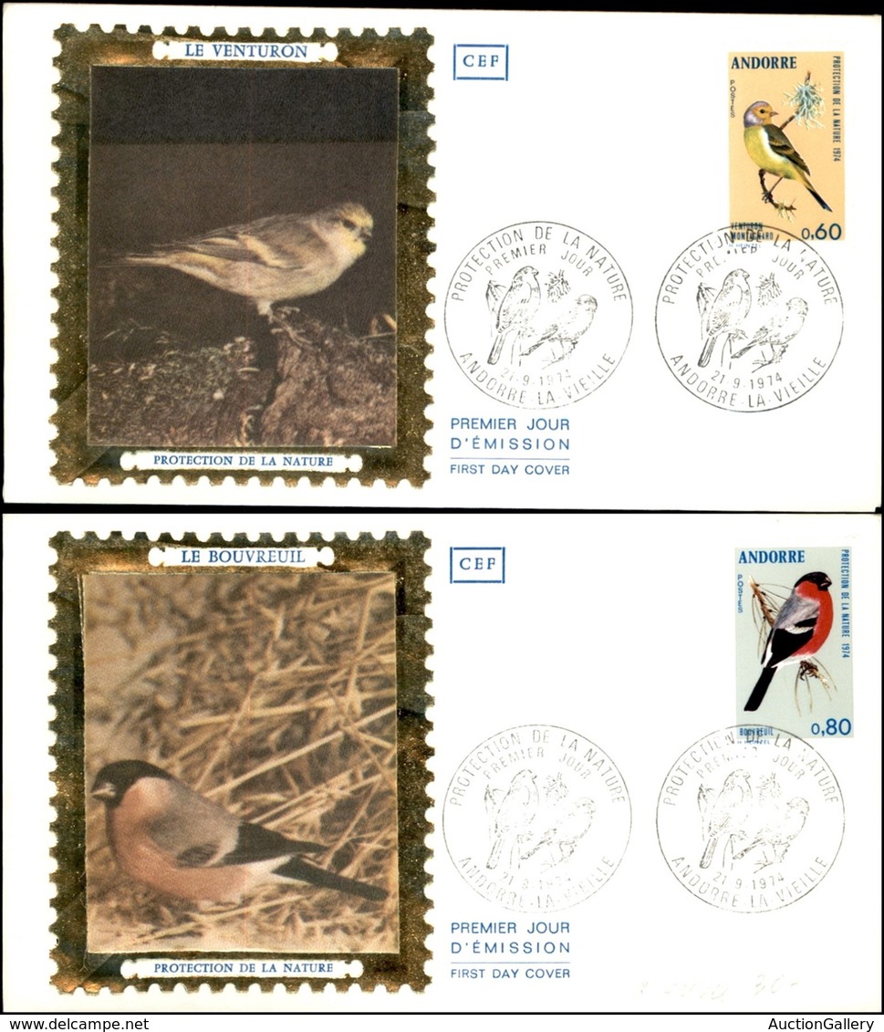 ANDORRA FRANCESE - Protezione Natura (261/262) - Serie Completa - 2 FDC 21.9.74 - Sonstige & Ohne Zuordnung