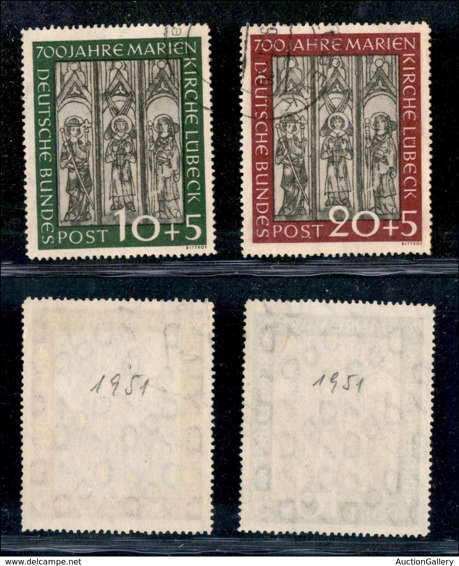 GERMANIA - BRD - 1951 - Cattedrale Lubecca (139/140) - Serie Completa - Usati (160) - Otros & Sin Clasificación