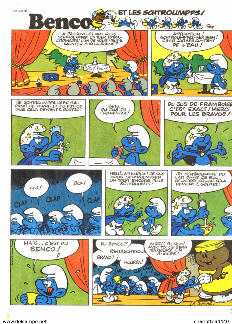 PUB " BENCO "  Et Les  " SCHTROUMPFS "   1980  (3 ) - Schtroumpfs, Les